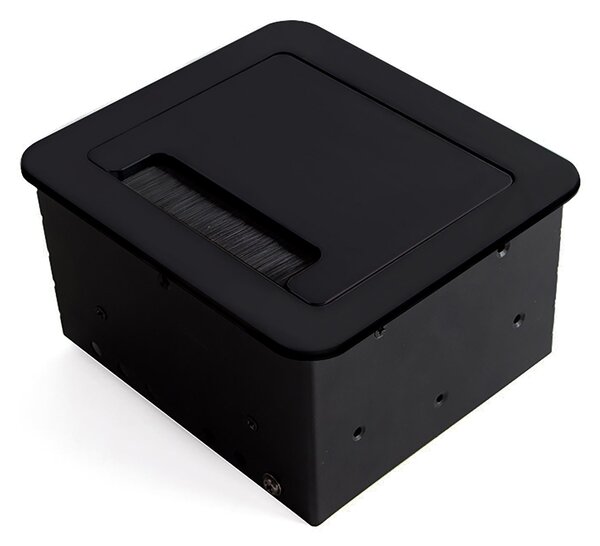 Multipresa Atom 14 per Scrivania Verniciato Nero Acciaio e Tecnoplastica e Alluminio Emuca