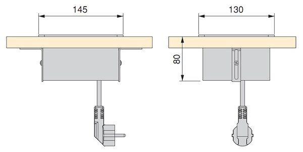 Multipresa Atom 14 per Scrivania Verniciato Nero Acciaio e Tecnoplastica e Alluminio Emuca