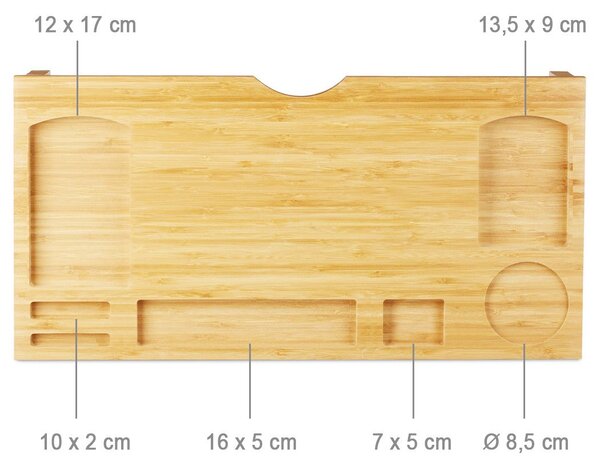 Supporto Monitor 60x30x8 cm con 7 Scompartimenti in Legno