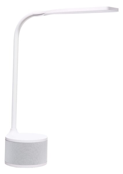 Lampada da Scrivania con LED e Altoparlante Bluetooth 29x10,5x38 cm in Plastica Bianca