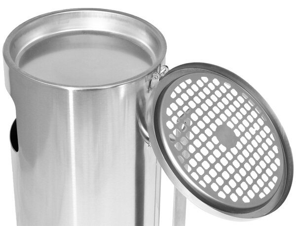 Cestino Gettacarte Posacenere da Parete Ø24,5 cm in Acciaio 10L per Interno Esterno