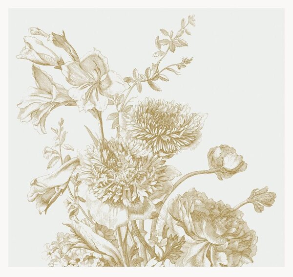 Carta da parati in tessuto non tessuto Engraved Flowers