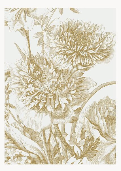 Carta da parati in tessuto non tessuto Engraved Flowers