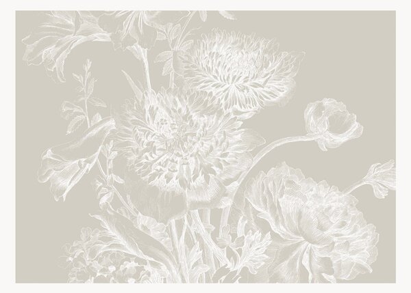 Carta da parati Engraved Flowers