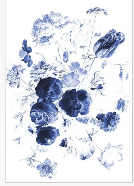 Carta da parati in tessuto non tessuto Royal Blue Flowers I