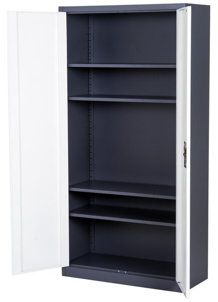 Armadio Portadocumenti da Ufficio in Acciaio Laminato Bianco 90x40x180 cm