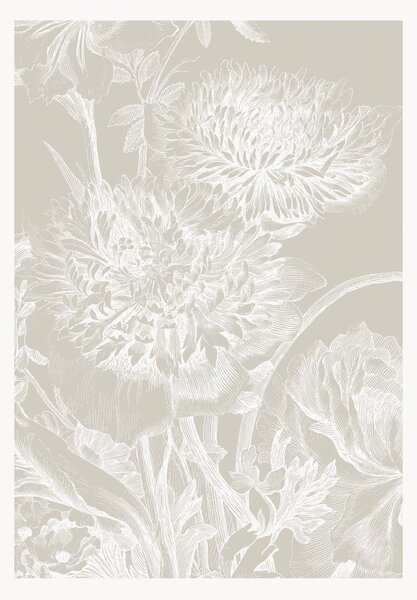 Carta da parati Engraved Flowers