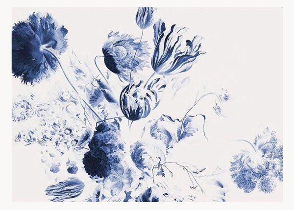 Carta da parati in tessuto non tessuto Royal Blue Flowers II