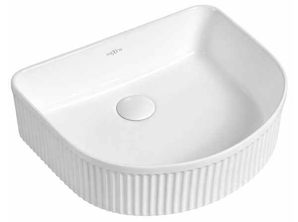 Mexen Grovo lavandino da appoggio scanalato 40 x 35 cm, bianco - 22304000