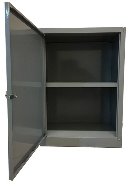 Armadietto Portadocumenti 1 Anta 60x40x84 cm in Metallo Verniciato Grigio Chiaro