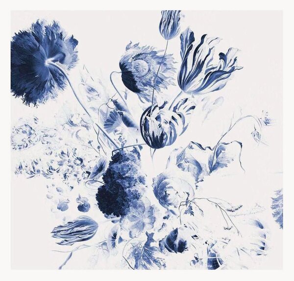 Carta da parati in tessuto non tessuto Royal Blue Flowers II