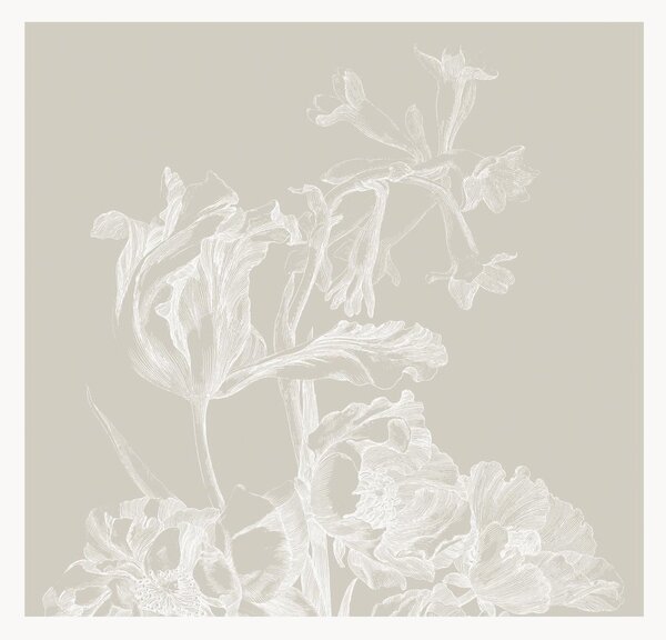 Carta da parati Engraved Flowers