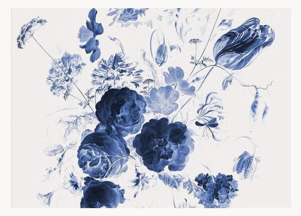 Carta da parati in tessuto non tessuto Royal Blue Flowers I