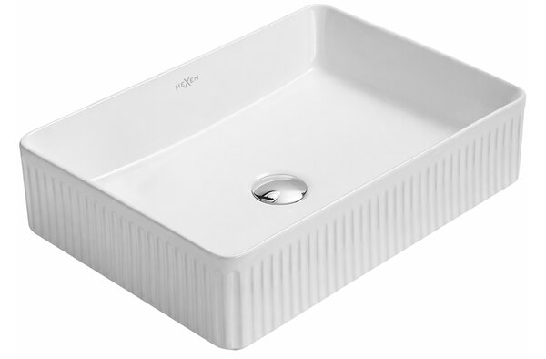 Mexen Grovo lavabo da appoggio scanalato 50 x 34 cm, bianco - 22305000