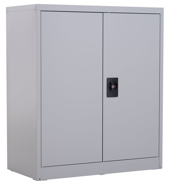 Armadietto Portadocumenti con Chiusura di Sicurezza in Acciaio Grigio 80x40x92.5 cm