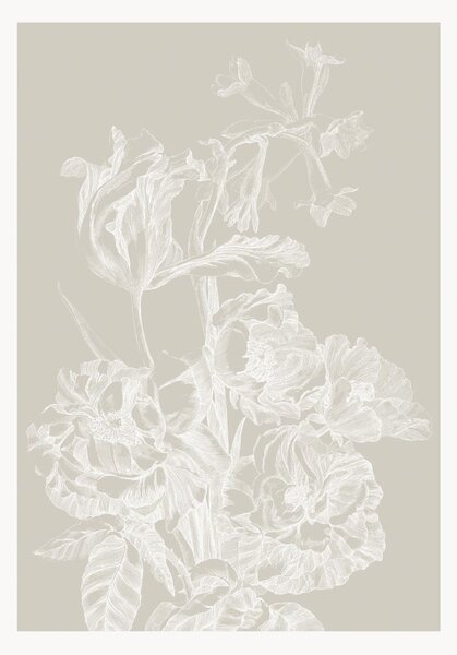 Carta da parati Engraved Flowers
