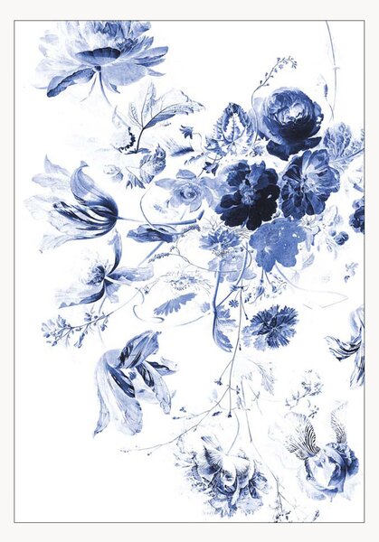 Carta da parati Royal Blue Flowers III