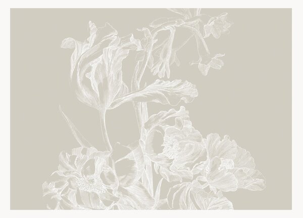 Carta da parati Engraved Flowers