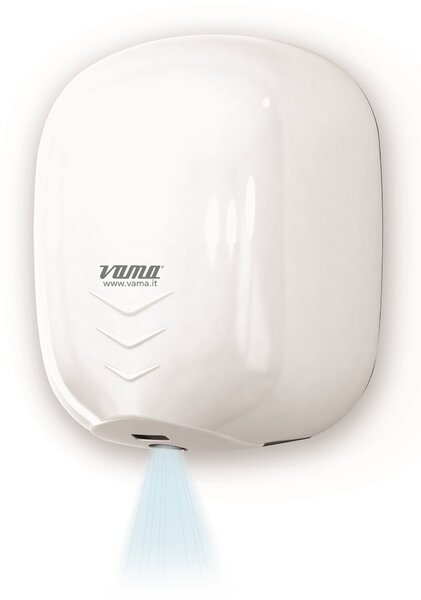Asciugamani Elettrico con Fotocellula 1100W Vama Stream Dry UV ABS Polipropilene Bianco