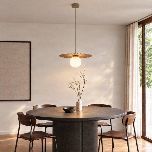 Lampada a sospensione Fiore Domiluce, dimmerabile, Crema / Ambra, Cucina, Metallo, Moderno, Lampada a sospensione