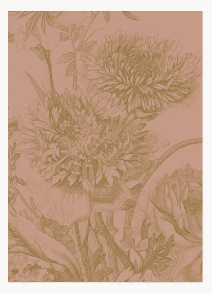Carta da parati in tessuto non tessuto Engraved Flowers