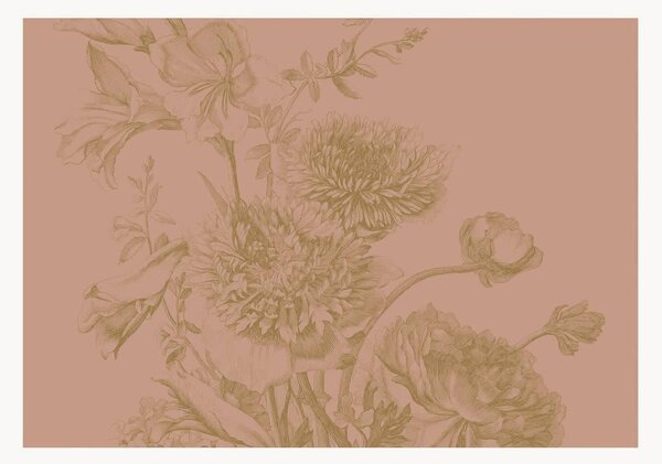 Carta da parati in tessuto non tessuto Engraved Flowers