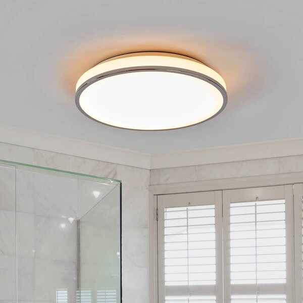 Plafoniera Lyss Lindby, Bianco / Opale, Bagno, Vetro, Moderno, Plafoniera