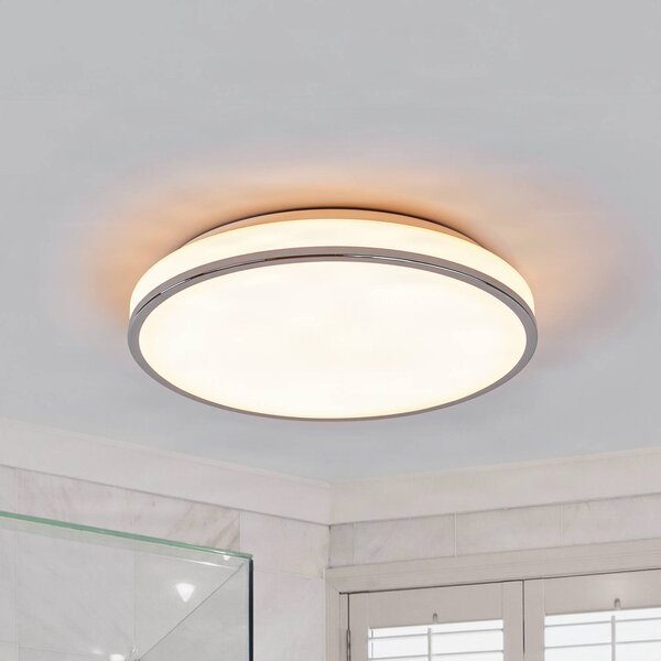 Plafoniera Lyss Lindby, Bianco / Opale, Bagno, Vetro, Moderno, Plafoniera
