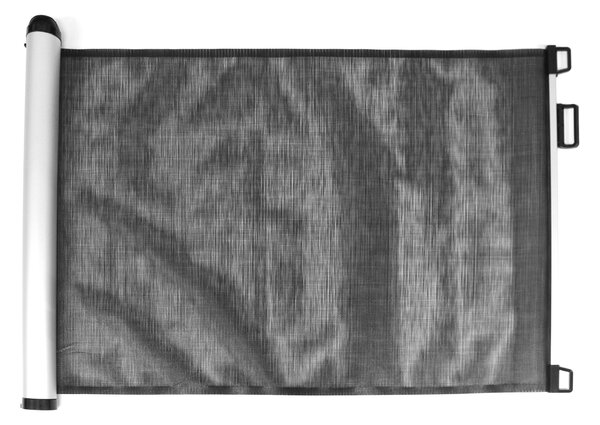 Cancelletto Bambini Barriera di Protezione Riavvolgibile 130x8x88 cm Fadi Luxe Nero