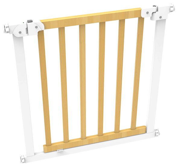 Cancelletto Bambini 75x76h cm Barriera di Protezione Bianco e Legno
