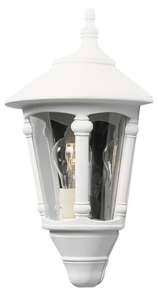 Applique Konstsmide Virgo in alluminio laccato bianco con vetro acrilico color fumo. Vetro acrilico