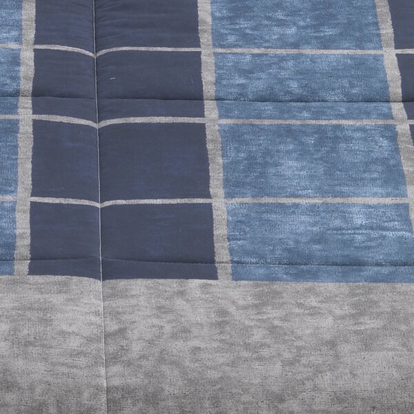 Copriletto Trapuntato In Percalle Module Singolo - 180X260 Carrara Moderno Blu Caleffi