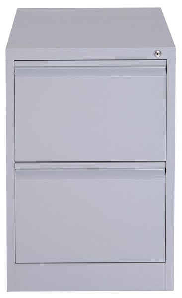 Cassettiera da Ufficio per Documenti 2 Cassetti con Chiusura di Sicurezza in Acciaio 47x62x72 cm