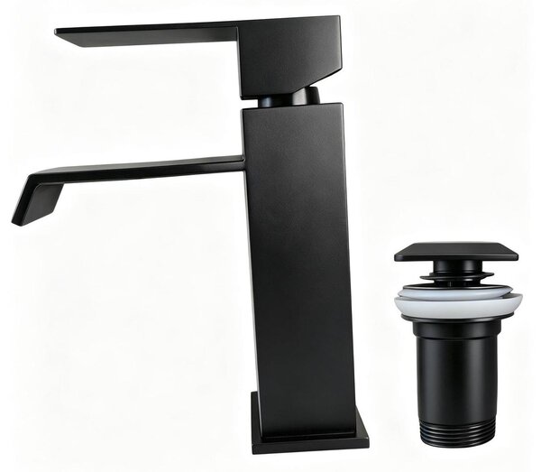 Rubinetto a cascata per lavabo - Miscelatore monocomando - Nero opaco - 170 mm - Per il bagno