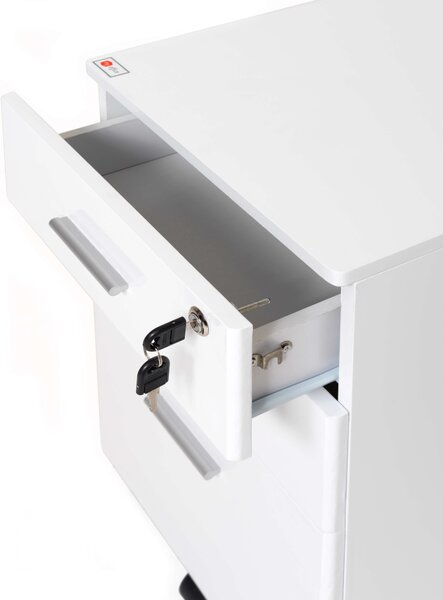 Cassettiera da Ufficio 3 Cassetti Chest Bianca