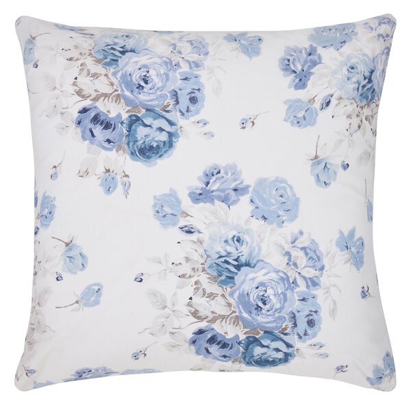 Cuscino D'arredo In Percalle Bouquet 50x50 Bellora Floreale Blu Caleffi