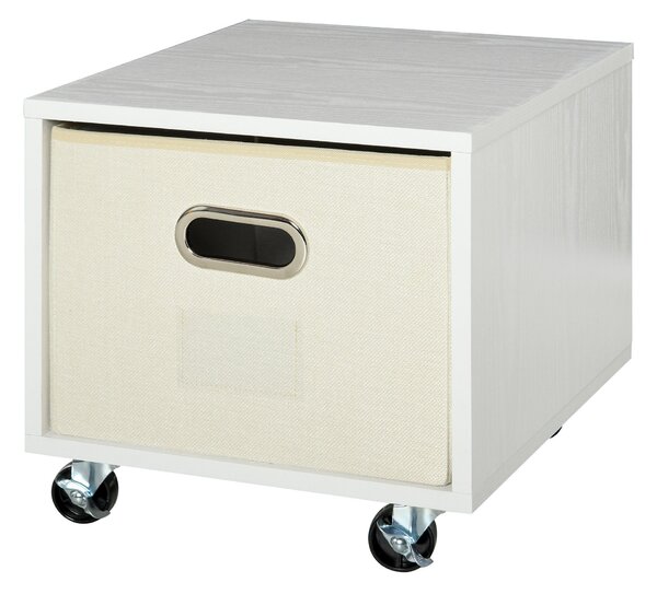 Cassettiera Portadocumenti da Ufficio 36x40x35 cm con Ruote Bianca