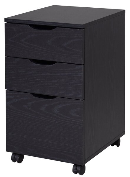 Cassettiera Portadocumenti da Ufficio 34x40x60,5 cm 3 Cassetti Nera