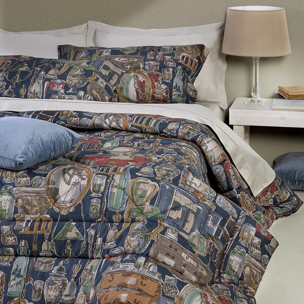 Trapunta In Percalle Luisiana Antiques-shop 220x260 Mirabello Barocco Blu Caleffi