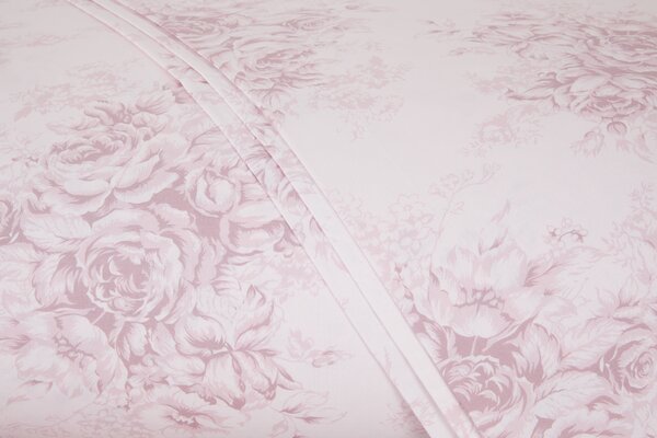 Copripiumino Con Federe In Percalle Dafne 255X205 + 2 Federe50X80 Bellora Floreale Rosa Caleffi
