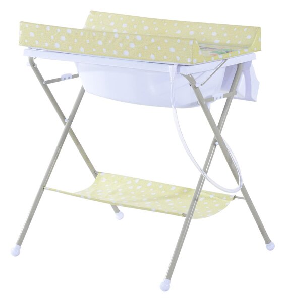 Fasciatoio Pieghevole Multiuso con Vaschetta Bagnetto per Neonati in Plastica Atossica 85x70x92 cm
