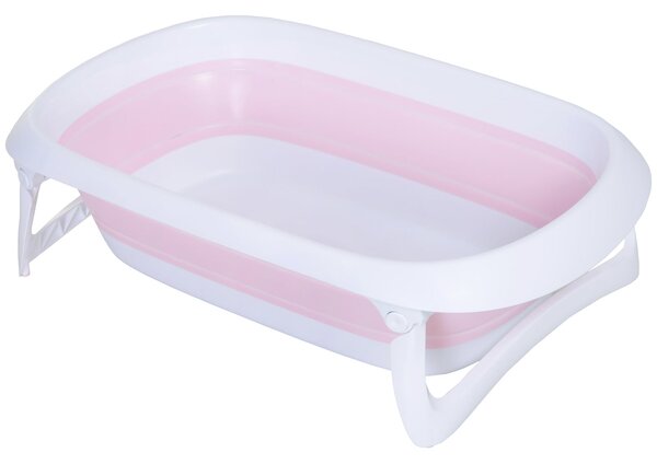 Vaschetta Bagnetto per Neonati Antiscivolo Pieghevole con Scarico Rosa