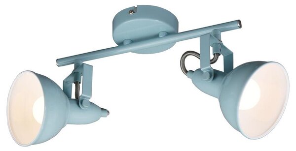 Plafoniere Faretti da soffitto orientabili e girevoli 40W 2xE14 menta metallo Briloner