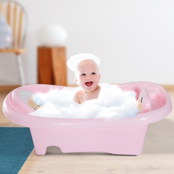 Vaschetta Bagnetto Neonati 30L in Plastica PP Rosa 88x49x28 cm