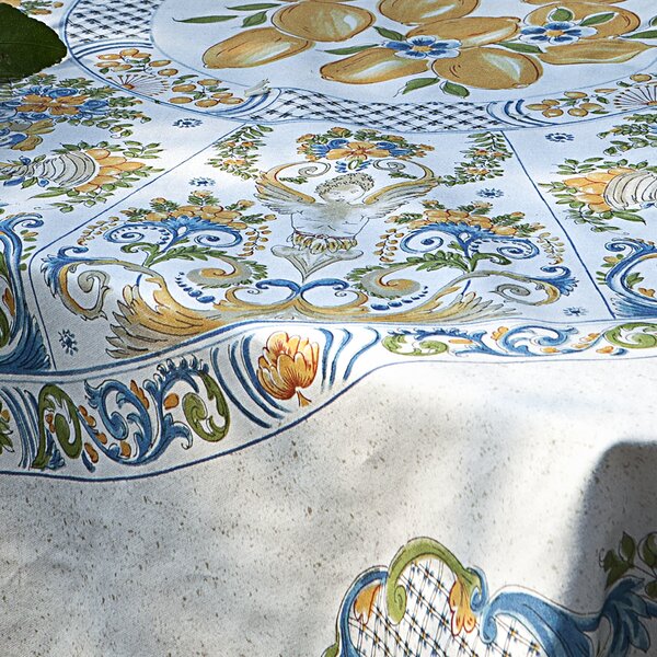 Tovaglia Da Cucina In Raso Di Cotone Ravello 150x150 Mirabello Moderno Multicolor Caleffi