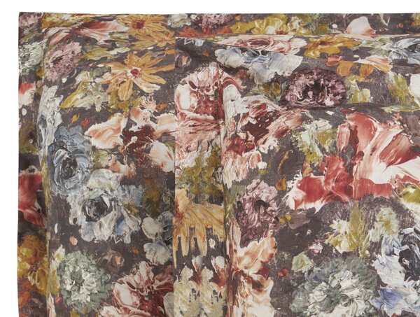Completo Copripiumino In Raso Di Cotone Painted Garden Matrimoniale - 255X255 175X205 + 2 Federe 50X80 Mirabello Floreale Autunno Caleffi