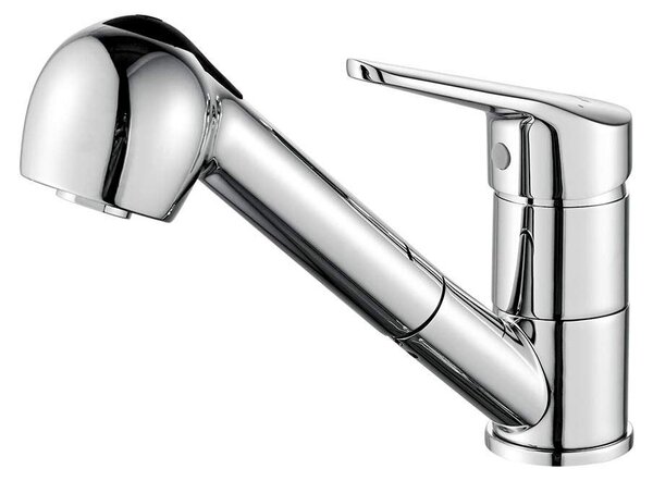 Rubinetto da cucina - Miscelatore monocomando - Doccetta estraibile - Girevole 360° - Cromato - Messone 38 cm