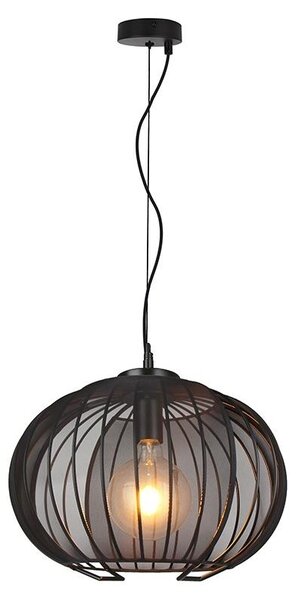 V-TAC Lampadario a Sospensione E27 60W Diffusore Tessile Ø400mm Nero Opaco 24116