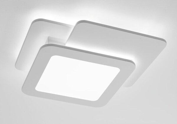 TRINITY-S PLAFONIERA APPLIQUE BIANCA QUADRATA LED INTEGRATO LUCE DIMMERABILE CON TELECOMANDO 2 MISURE