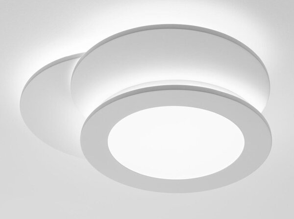 TRINITY-R PLAFONIERA APPLIQUE BIANCA LED INTEGRATO LUCE DIMMERABILE CON TELECOMANDO 2 MISURE MODERNA
